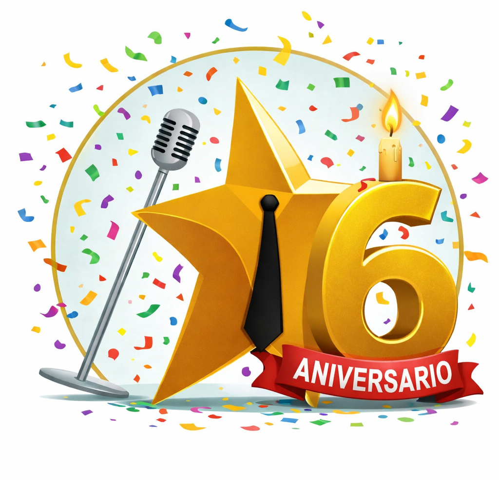 Logo especial del sexto aniversario de Radio Conexión